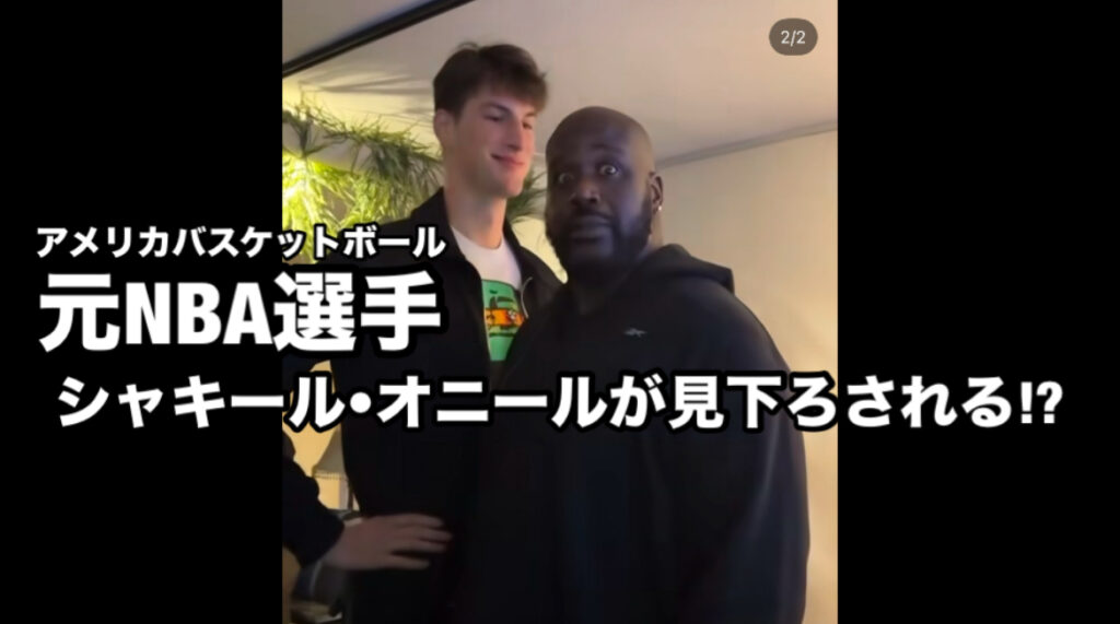 脅威２３６cmが元NBA選手を見下ろす瞬間