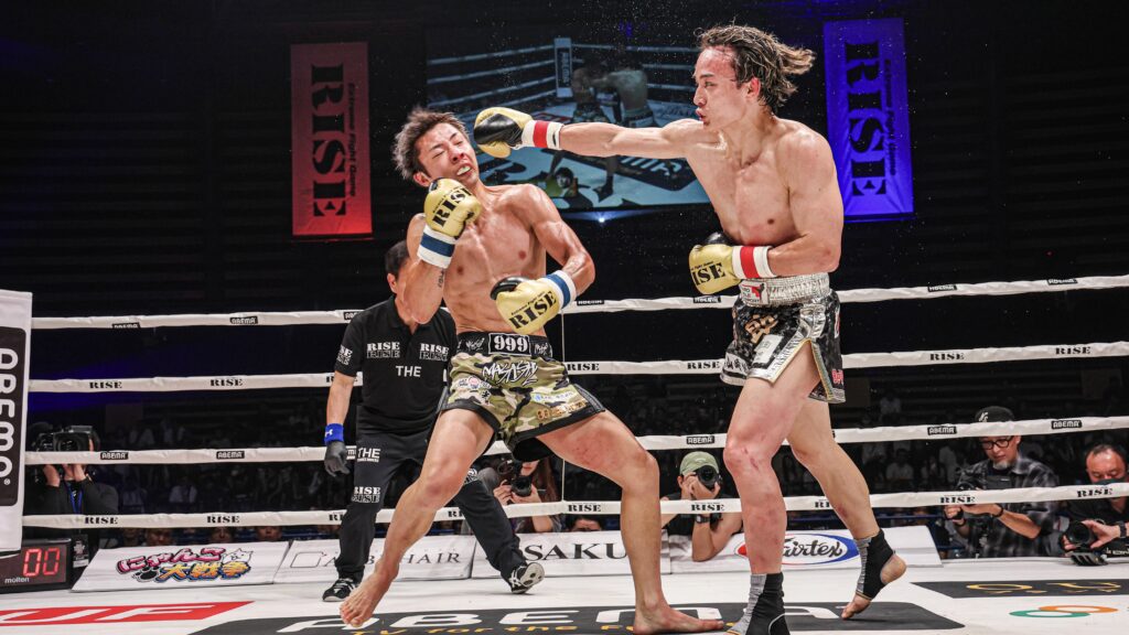 RISEメインイベント志朗選手が3年越しリベンジ完遂！ 技術で圧倒し宿敵・玖村将史選手を沈める、右ストレート3度炸裂で王座防衛