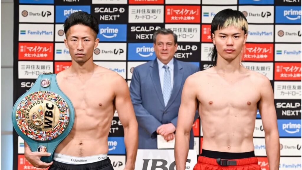 那須川天心選手がリミット53.5kgで計量パス 王者 井上拓真選手は53.4kg　決戦前に両者がフェイスオフ「絶対に勝つ」天心父も勝利宣言